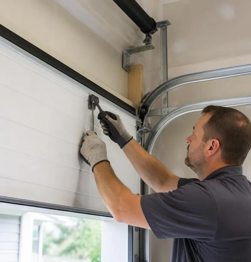 Off Track Door Repair in Tangerine